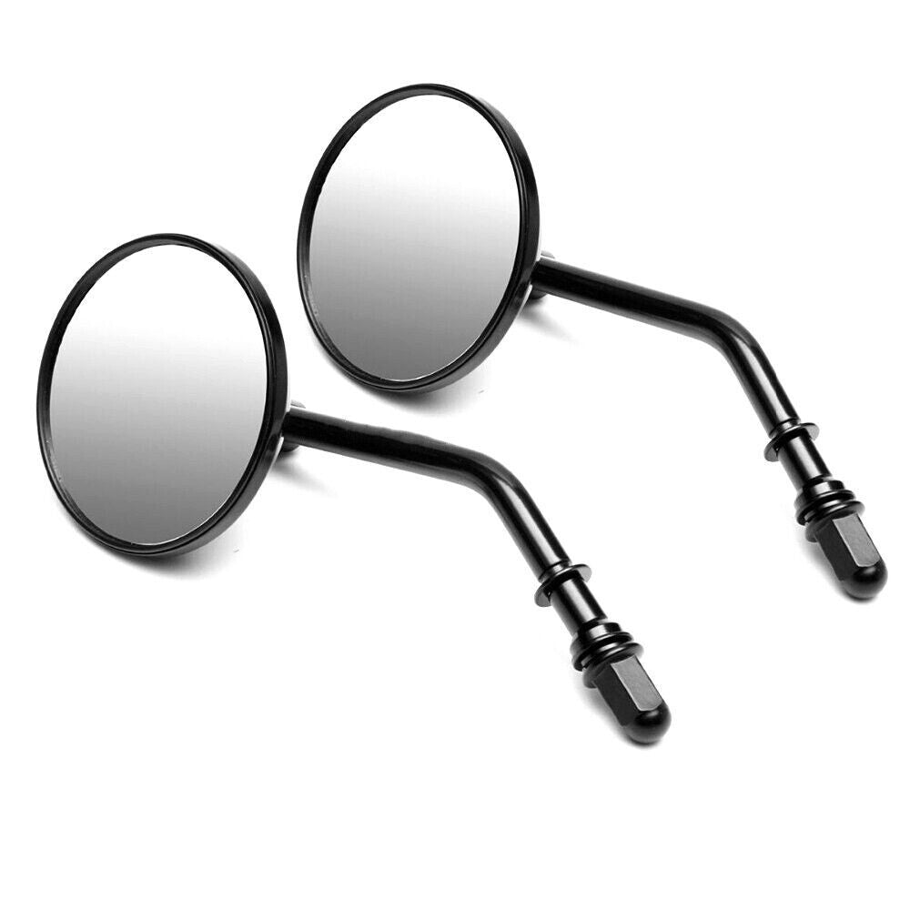 2PCS Motorcycle Black Round Side Rear View Mirrors Rearview For 8mm Threaded Q