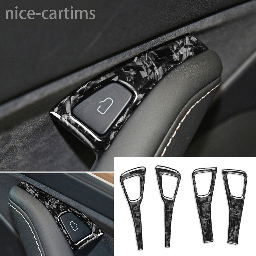 for Tesla Model 3 / Y 2017-22 Window Lift Switch Button Trim Forged Carbon Fiber