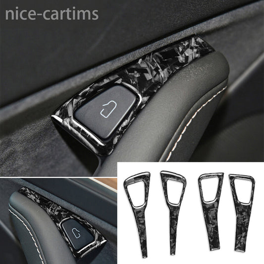 for Tesla Model 3 / Y 2017-22 Window Lift Switch Button Trim Forged Carbon Fiber