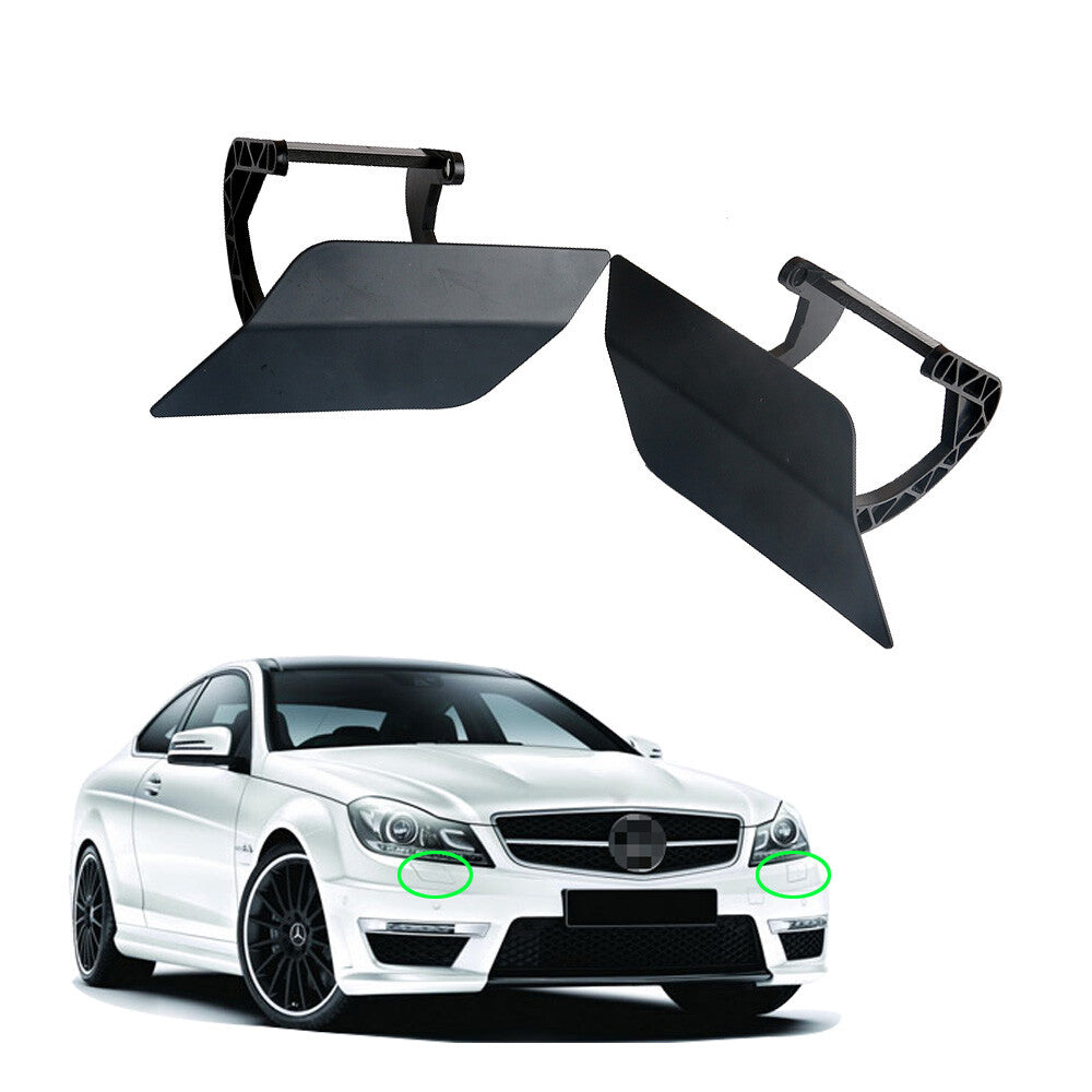 2Pcs Headlight Washer Cover Left  Right Plastic For C-Class W204 2008-2011