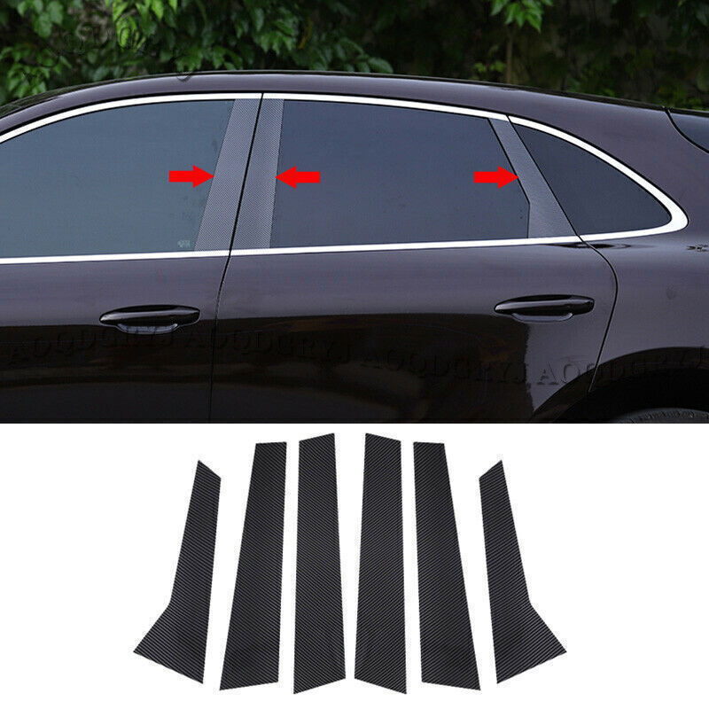 for Porsche Macan 2015-2023 Carbon Fiber Window Door B,C Pillar Post Trim Decal