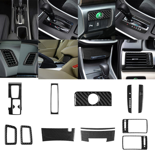 Black Carbon Fiber Storage Box Strip Cover Trim For Explorer 2013-2019 v