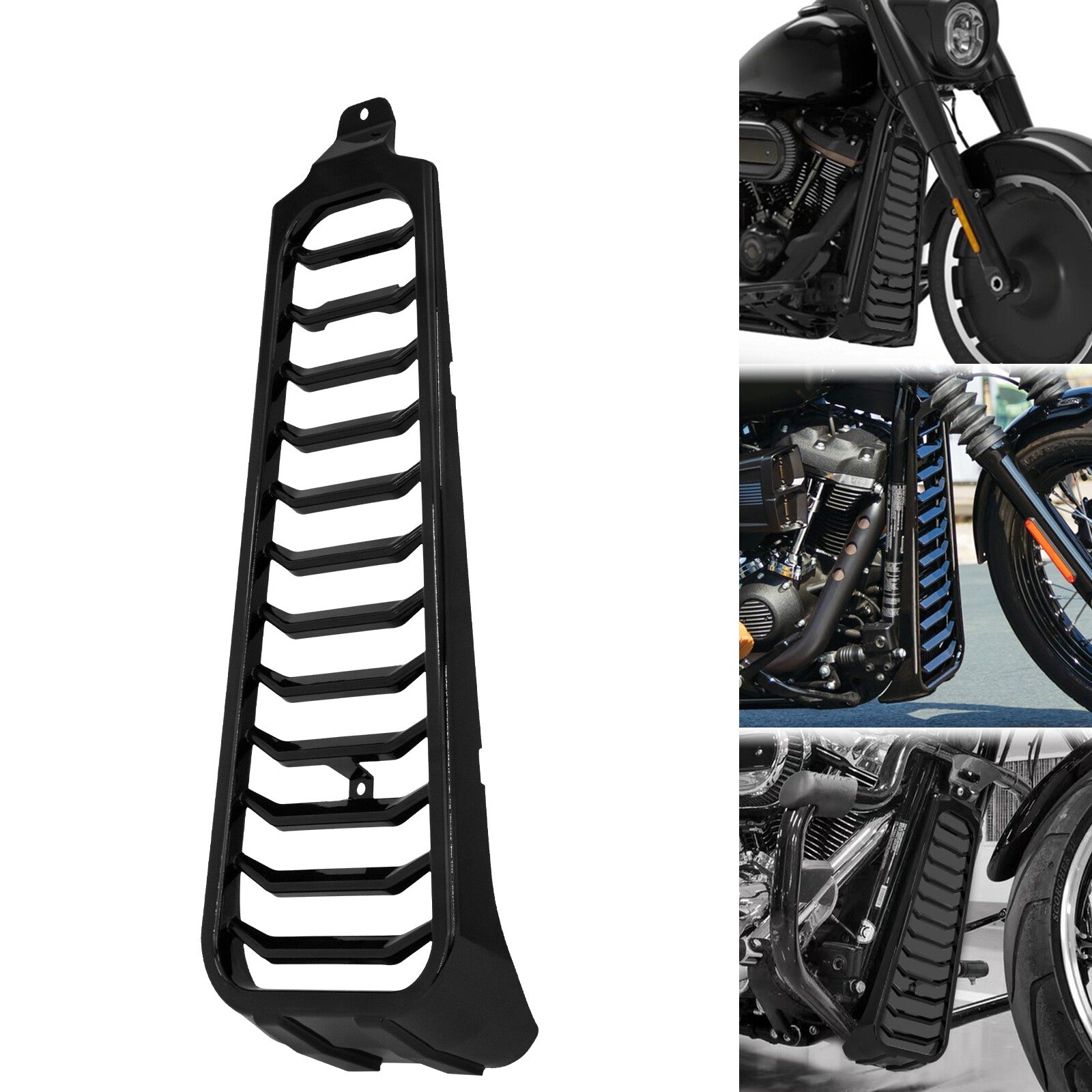 Black Front Chin Lower Fairing Bottom Spoiler Cover for Harley Softail 2018-2023