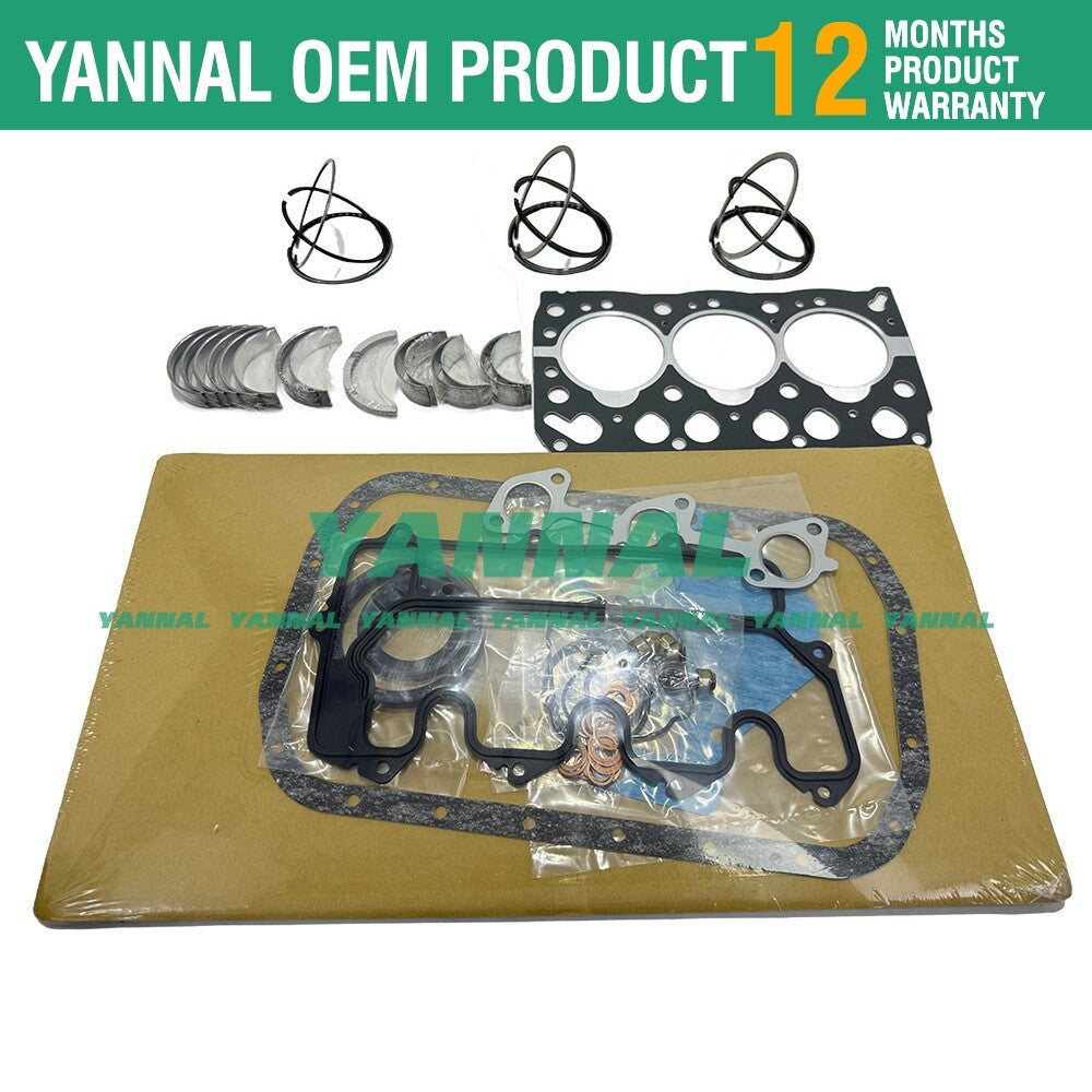 Suitable for ISUZU 3LB1 excavator overhaul Re-ring Kit - Piston ring head gasket bearing