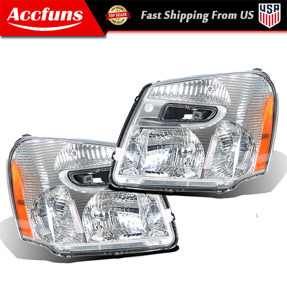 Chrome accents are available on 2005-2009 Equinox headlights. Transparent front headlights: left light + right light - n
