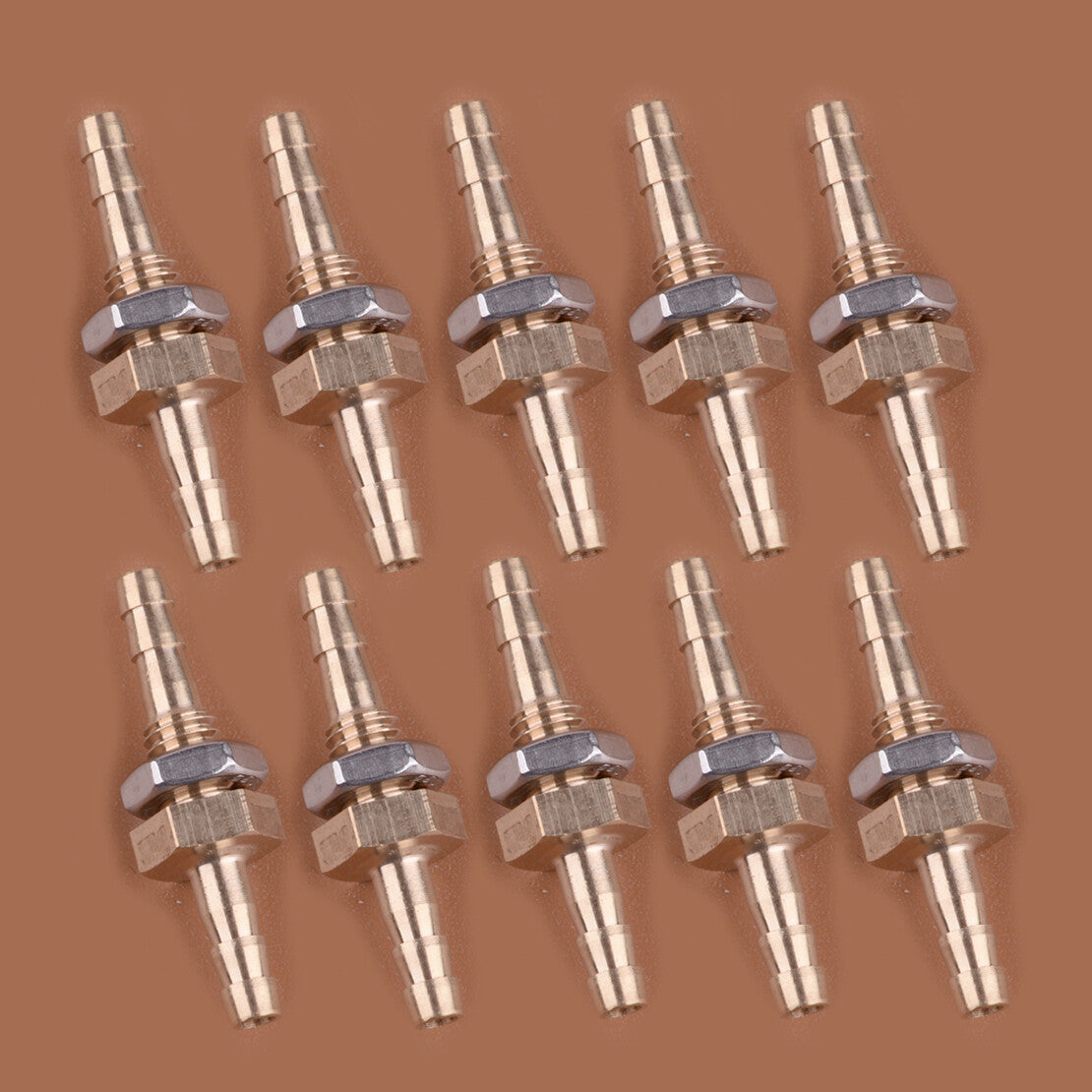 10pcs 1/4 inch 6mm Brass Bulkhead Fitting Hose Barb Connector Tube Joiner v
