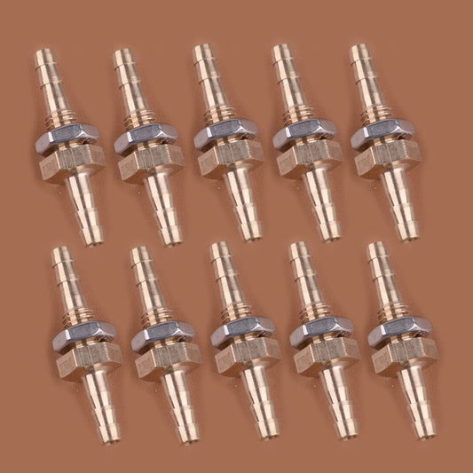 10pcs 1/4 inch 6mm Brass Bulkhead Fitting Hose Barb Connector Tube Joiner v