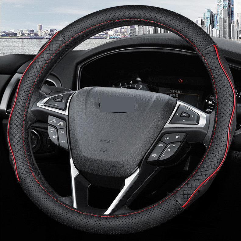PU Leather Car Steering Wheel Cover trim for Ford Explorer 2020-2022 Accessories