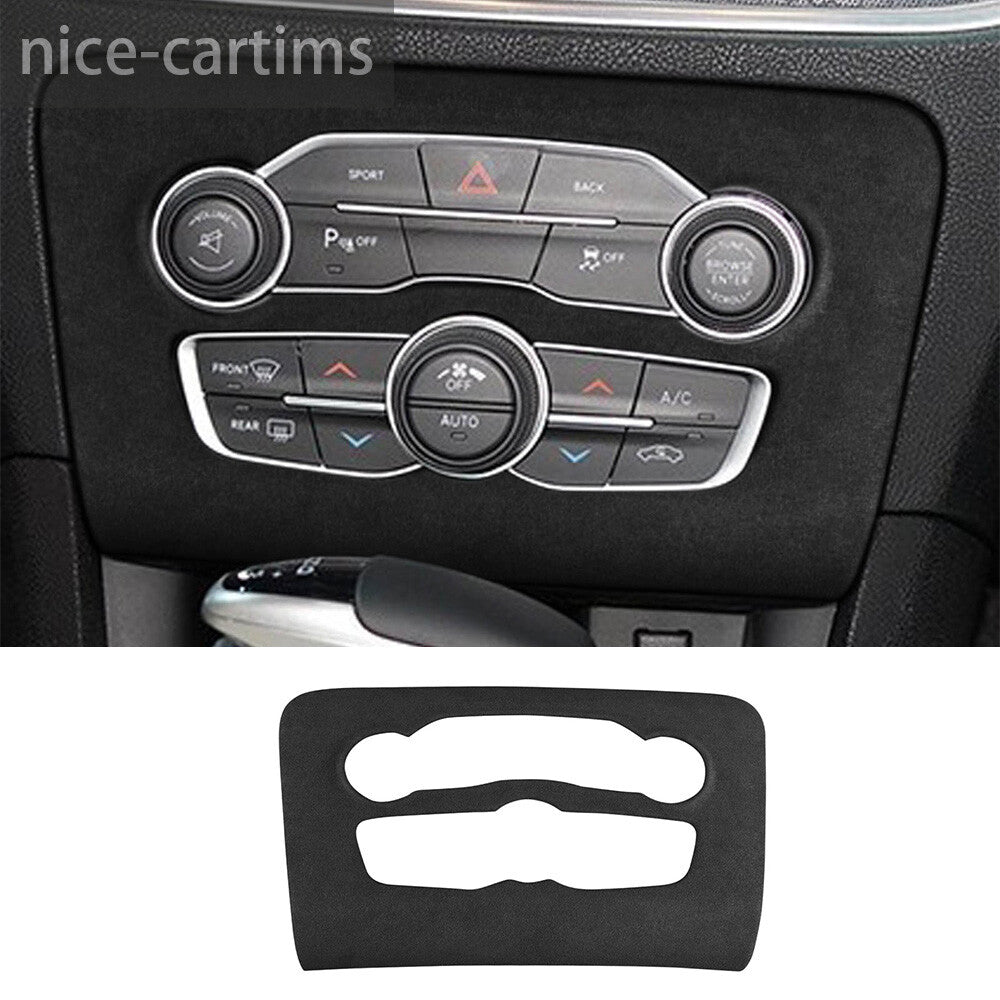 Suede Black Gray Central Control Air Condition AC Trim for Dodge Charger 2015-23