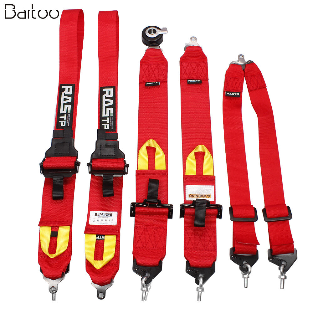 New Red RASTP 2 + 3 6-Point for Seat Belt Retractable for Seat Belts Universal Q