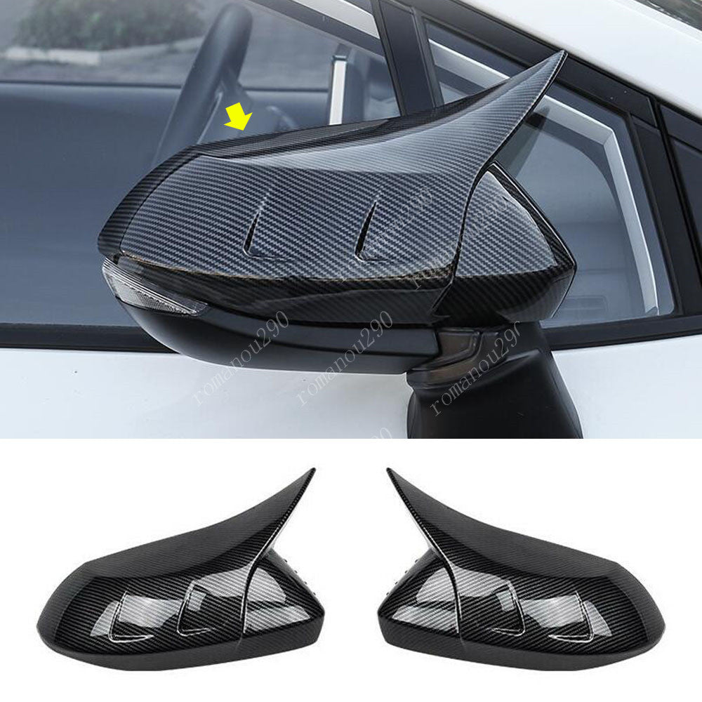 for Toyota for Corolla Hatchback 2019+ Carbon Fiber Style Rearview Mirror Cover Trim
