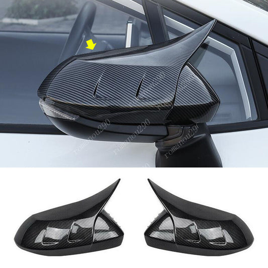 for Toyota for Corolla Hatchback 2019+ Carbon Fiber Style Rearview Mirror Cover Trim