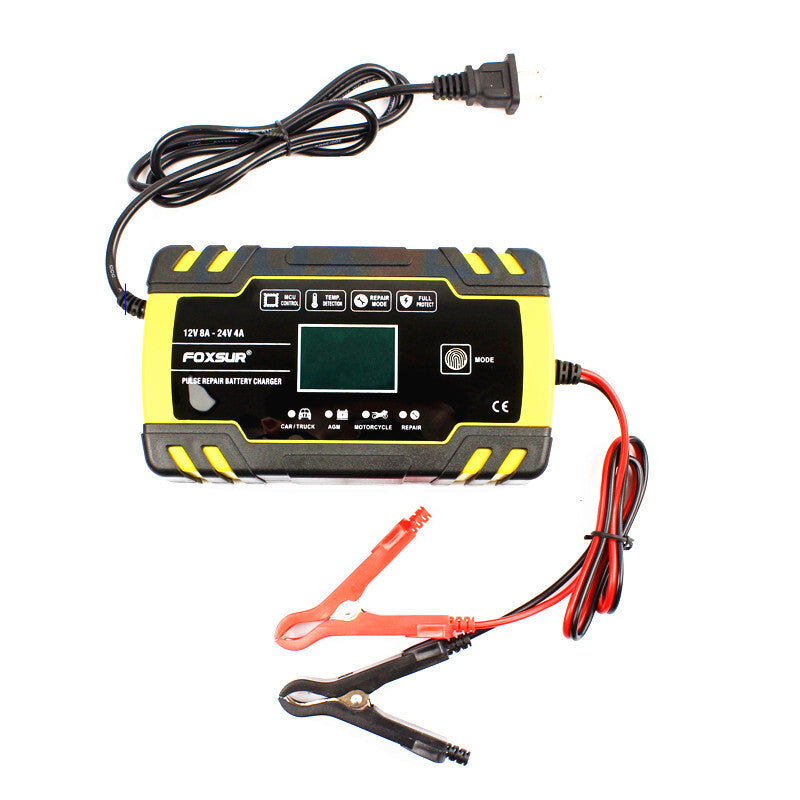 Car Automatic 3-stage Pulse Repair LCD Display for Smart Lead-Acid Battery Charger
