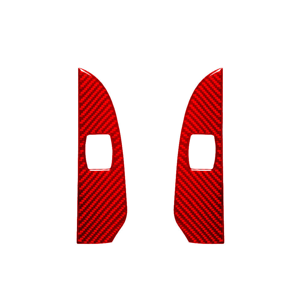 Red Carbon Fiber Window Switch Lift Panel Cover Trim For 5 E60 Type B v