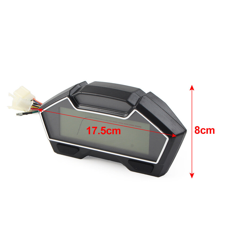 Universal RPM LCD Digital Motorcycle Odometer Speedometer Tachometer Gauge Speed Q