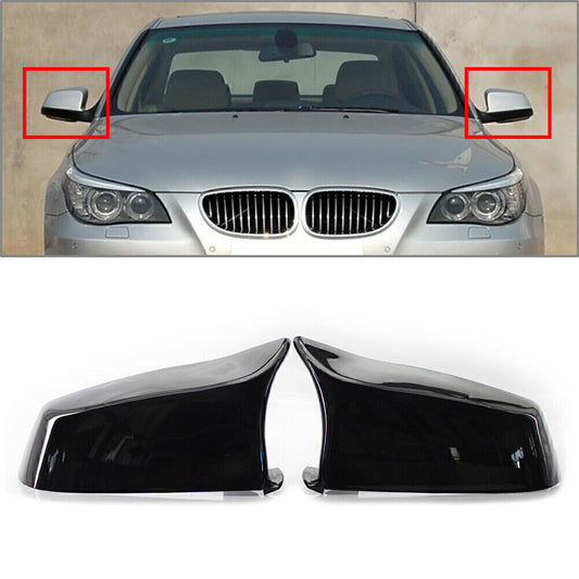 Glossy Black Rear View Mirror Cover Cap for BMW 5 Series F10 E60 F01 F02 E63