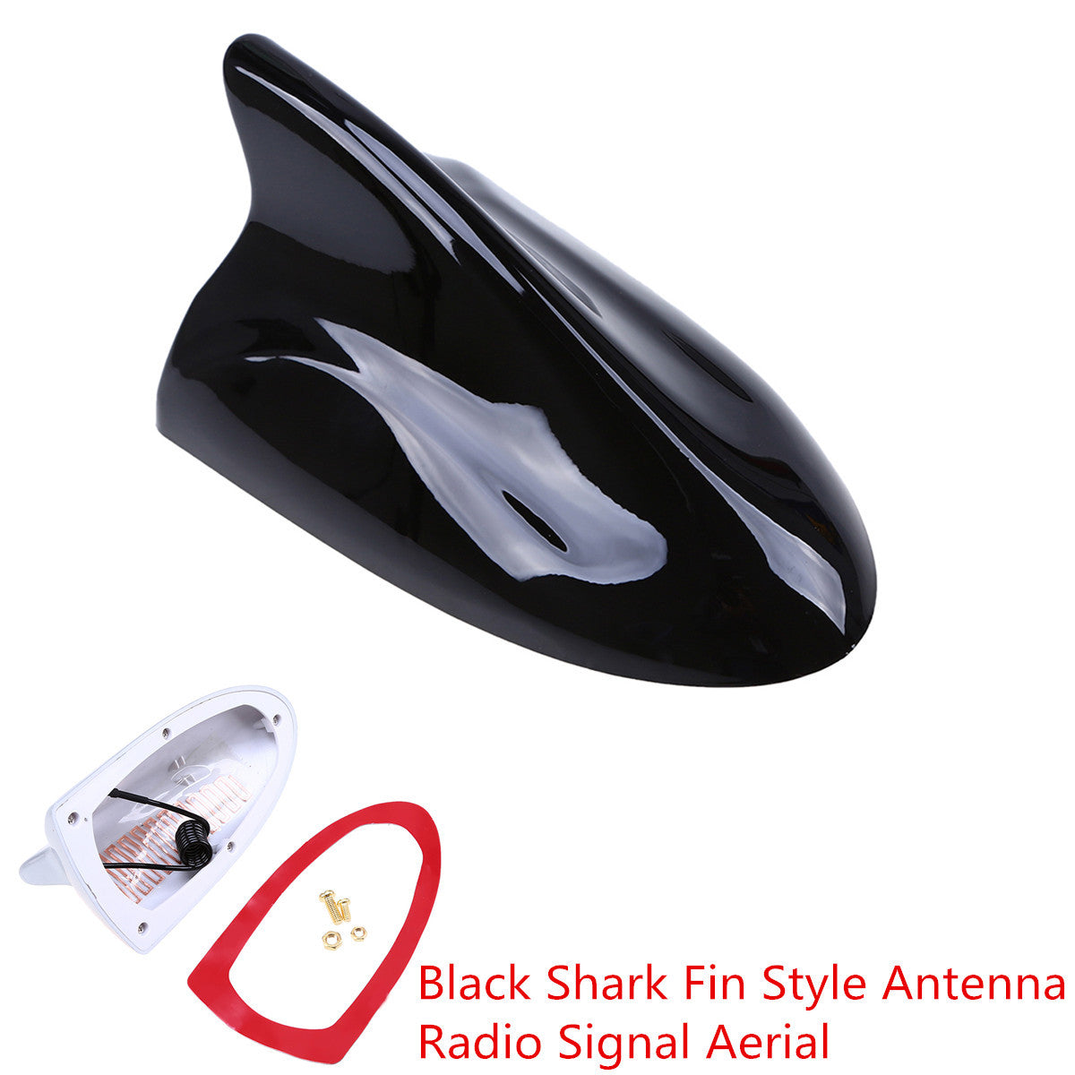 Car Auto Shark Fin Style Antenna Radio Signal Aerial with FM/AM Connection Cable Q