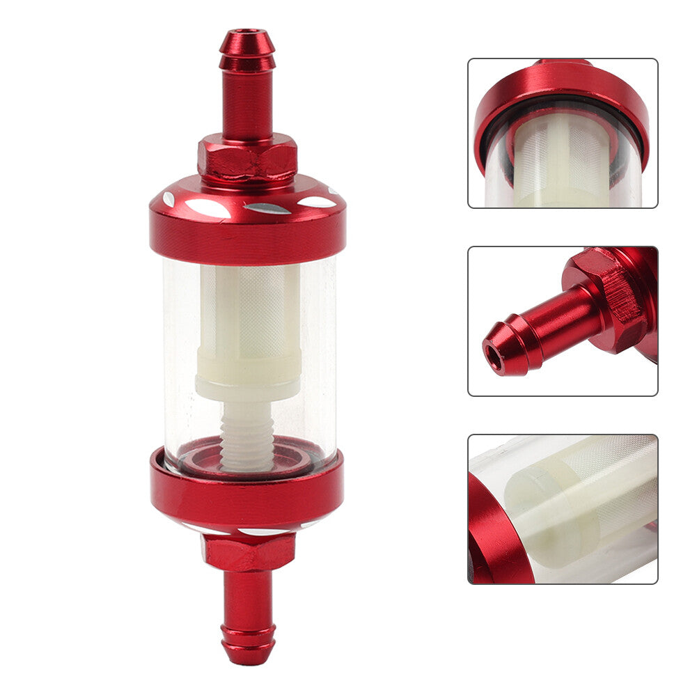 Universal 8MM 5/16 Inline Reusable Motorcycle Gas Fuel Filter Q