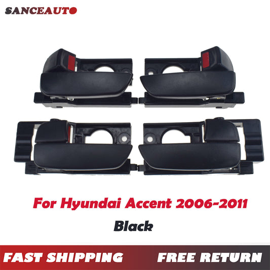 Black 4-piece front and rear LH right-hand interior door handle suitable for modern 1.6L engines (2007-2011) v