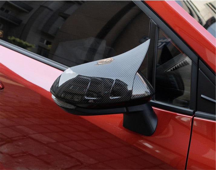 2X Carbon Fiber Look OX Horn Rearview Mirror Cover for Toyota for Corolla 2019-2023