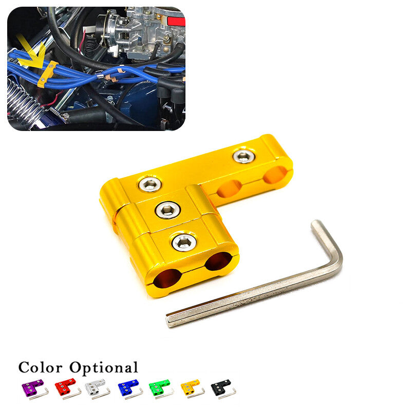 3x Aluminum Engine Spark Plug Wire Separator Divider Organizer Clamp Kit Yellow Q