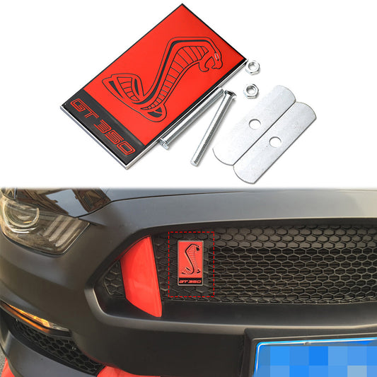 Front Hood Grille Badge Grills Emblem Trim for Mustang Metal GT350 Q