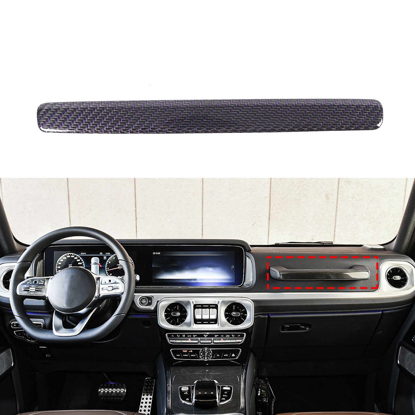 Carbon fiber console passenger side sill trim for G-Class W464 G63 (2019-23) n