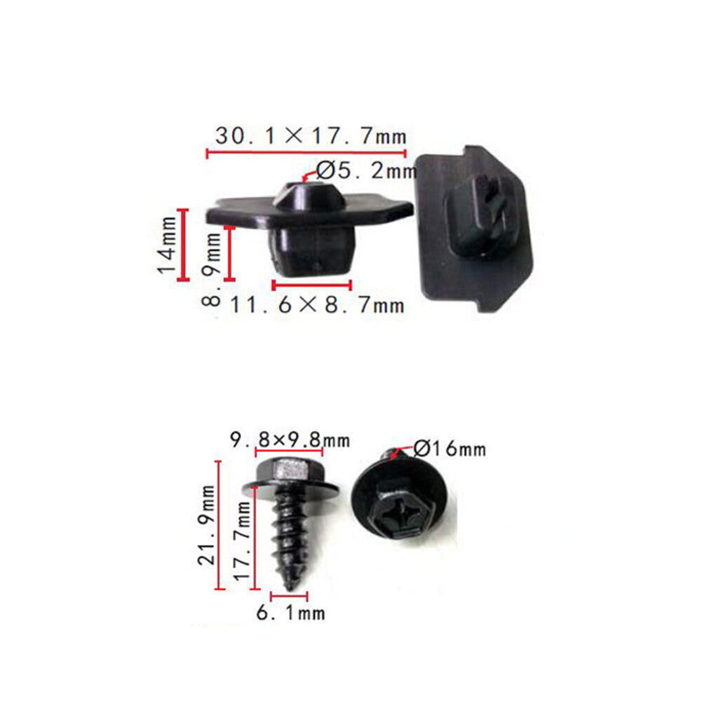 5 Kit Car Front Bumper Side Rack Retaine Screw Nuts for Toyota for Lexus Prius