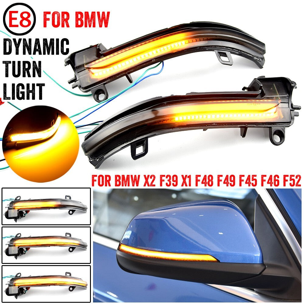 2pcs LED Dynamic Side Mirror Turn Signal Light Assembly for BMW 1 2 Series F40