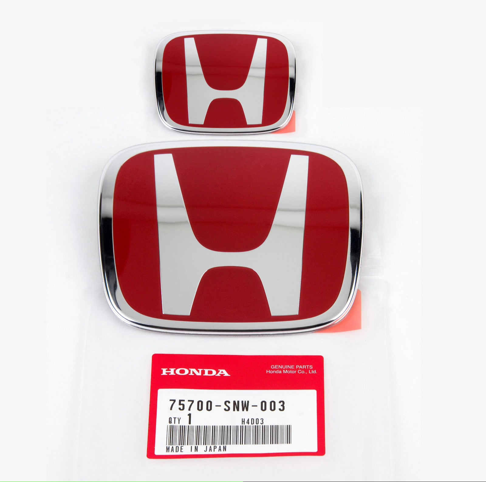 2PC RACING SET Red H Emblem Front  Rear For 06-15 for HONDA for CIVIC SEDAN EX LX SI