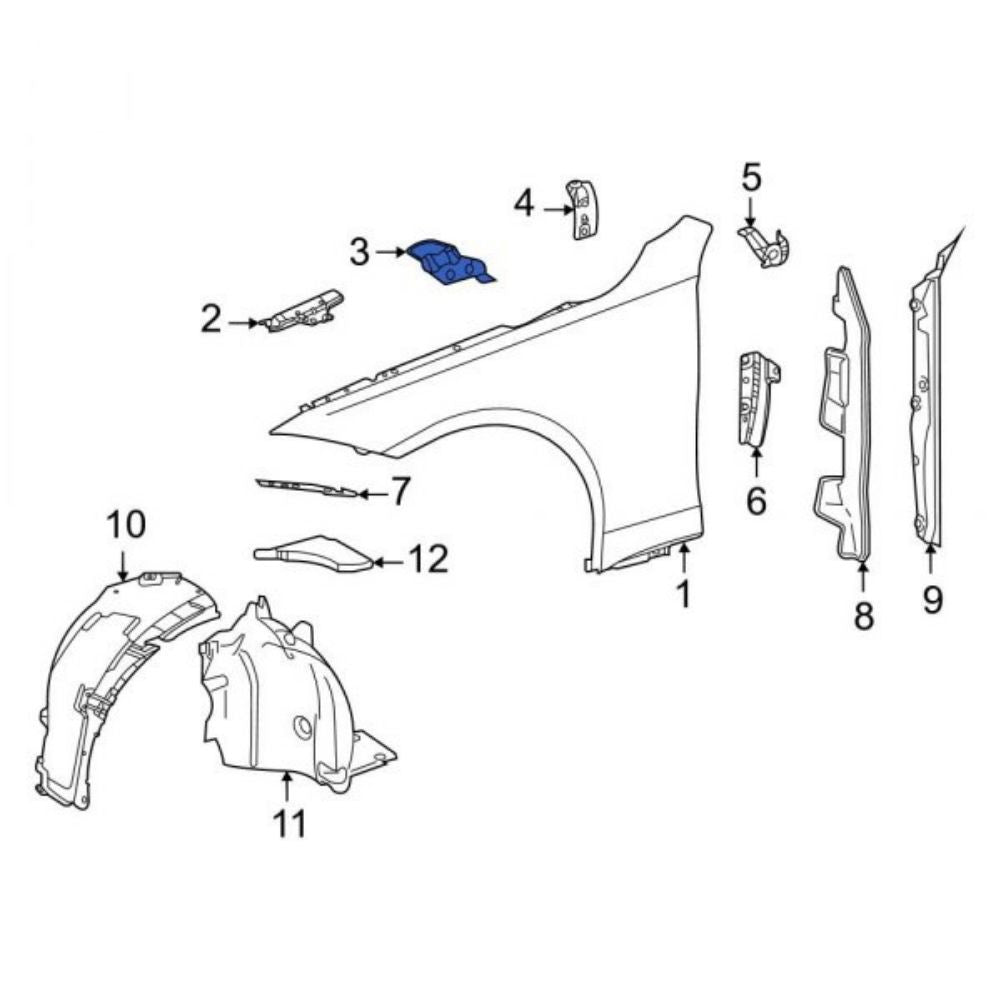2238800800 Fender Holder for Mercedes-Benz S W223 Q
