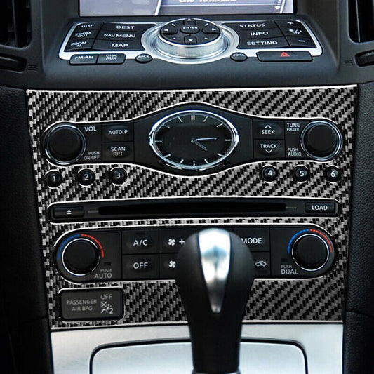 Real Carbon Fiber Console CD Control Panel Cover Trim for Infiniti G35 2007-2008