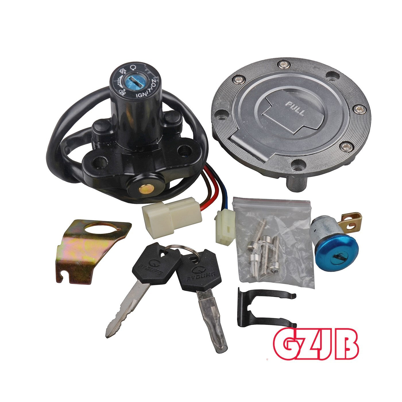Ignition Switch Set Gas Cap Lock Key for YAMAHA Yzf R1 04-14 R6 06-16 MT01 Q
