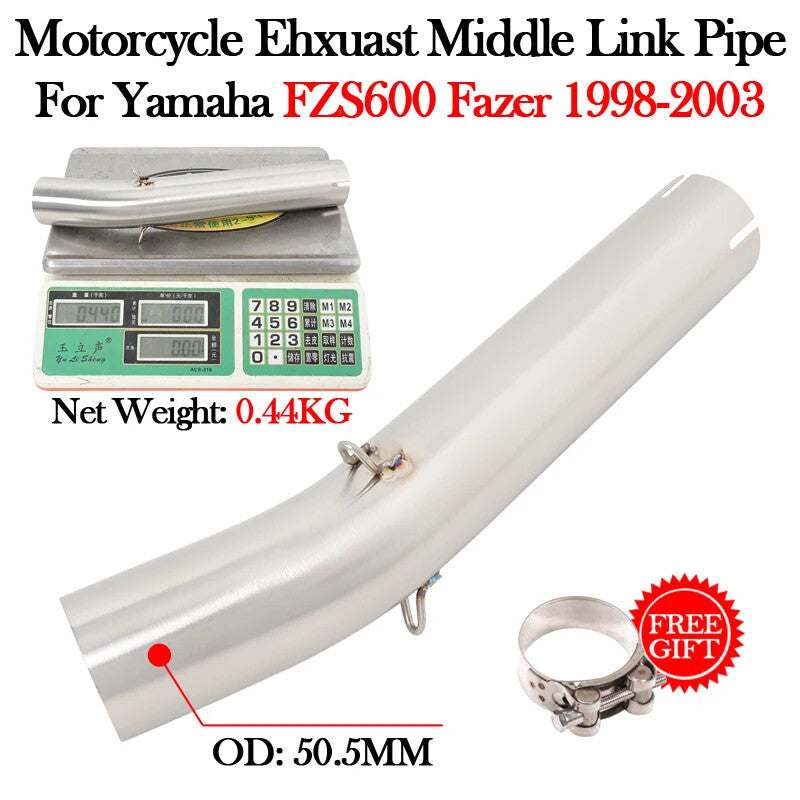 Slip On FZS600 Fazer 1998-03 Exhaust System Escape Muffler 51MM Middle Link Pipe