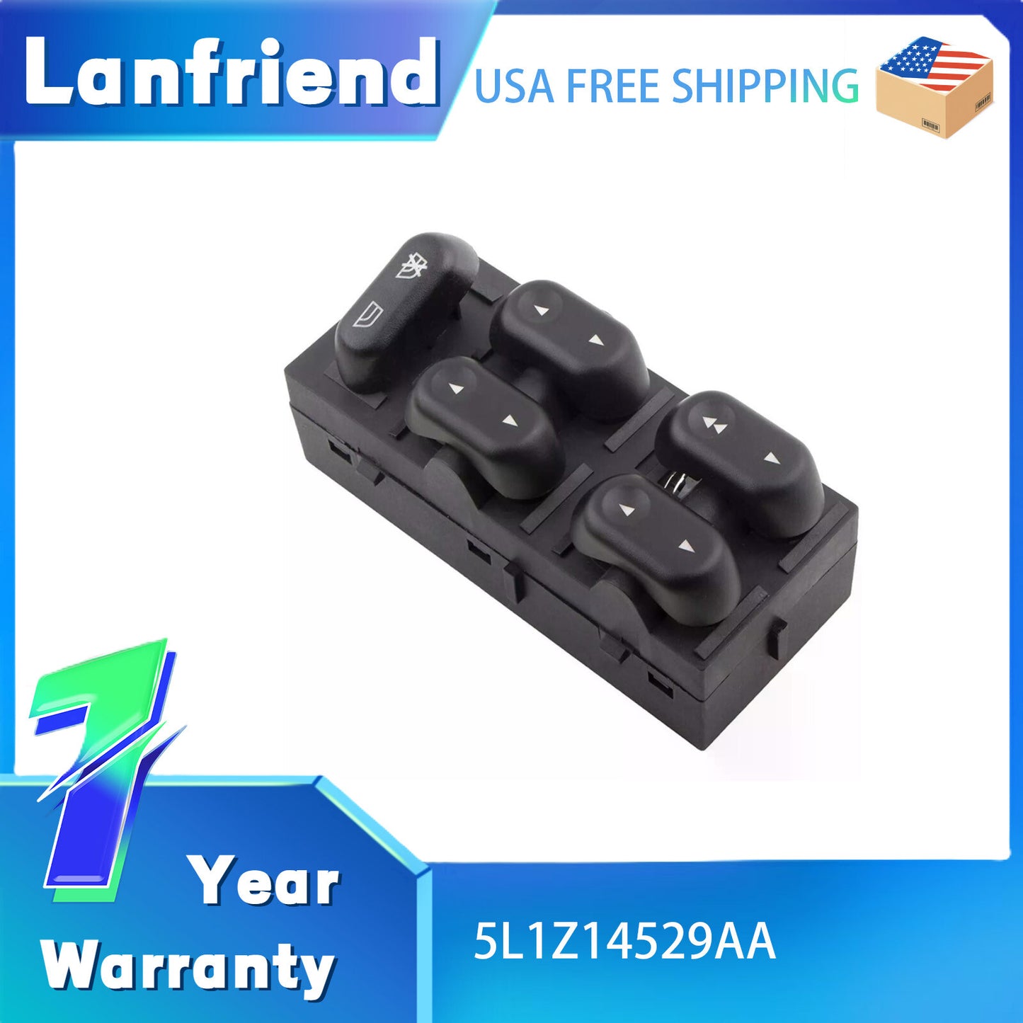 5L1Z14529AA Power Window Switch for Ford F-150 F250 F350 2015-2023