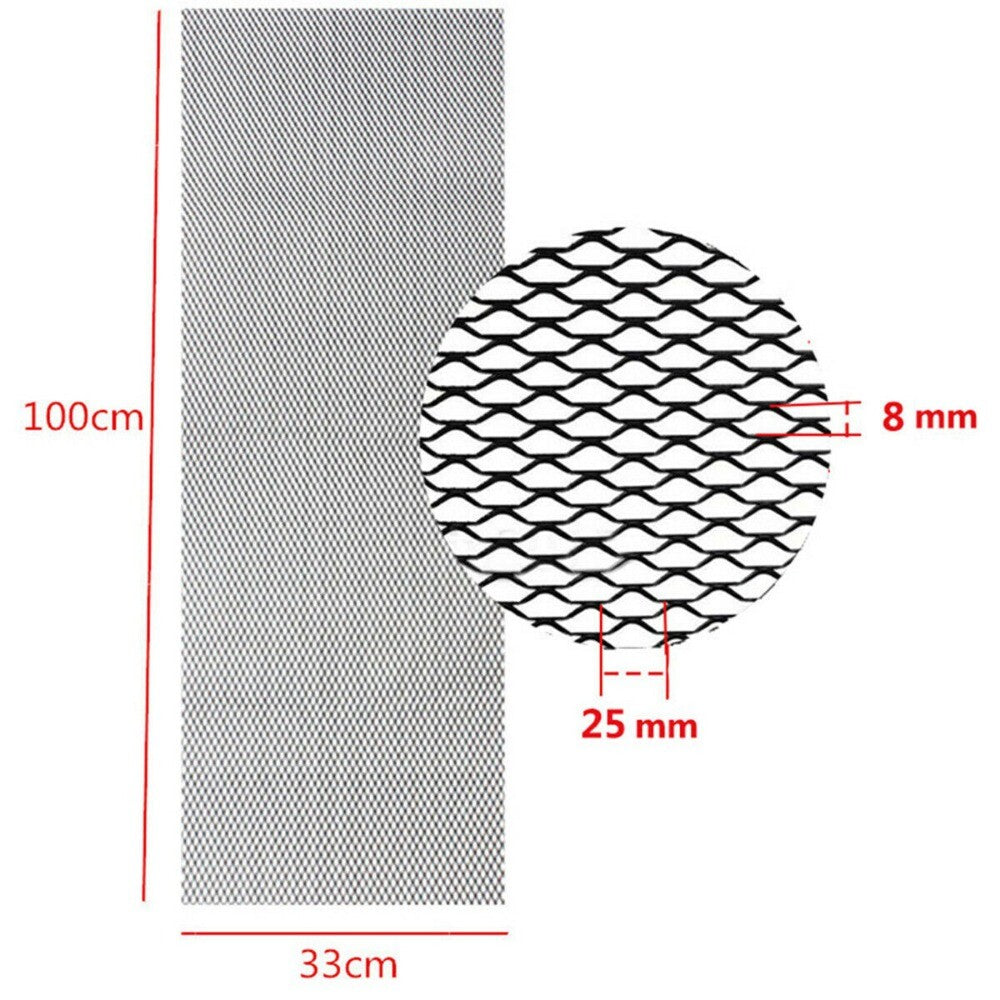 1Black Hexagonal Mesh Car Front Upper Bumper Grille Net Aluminum Grille Section n