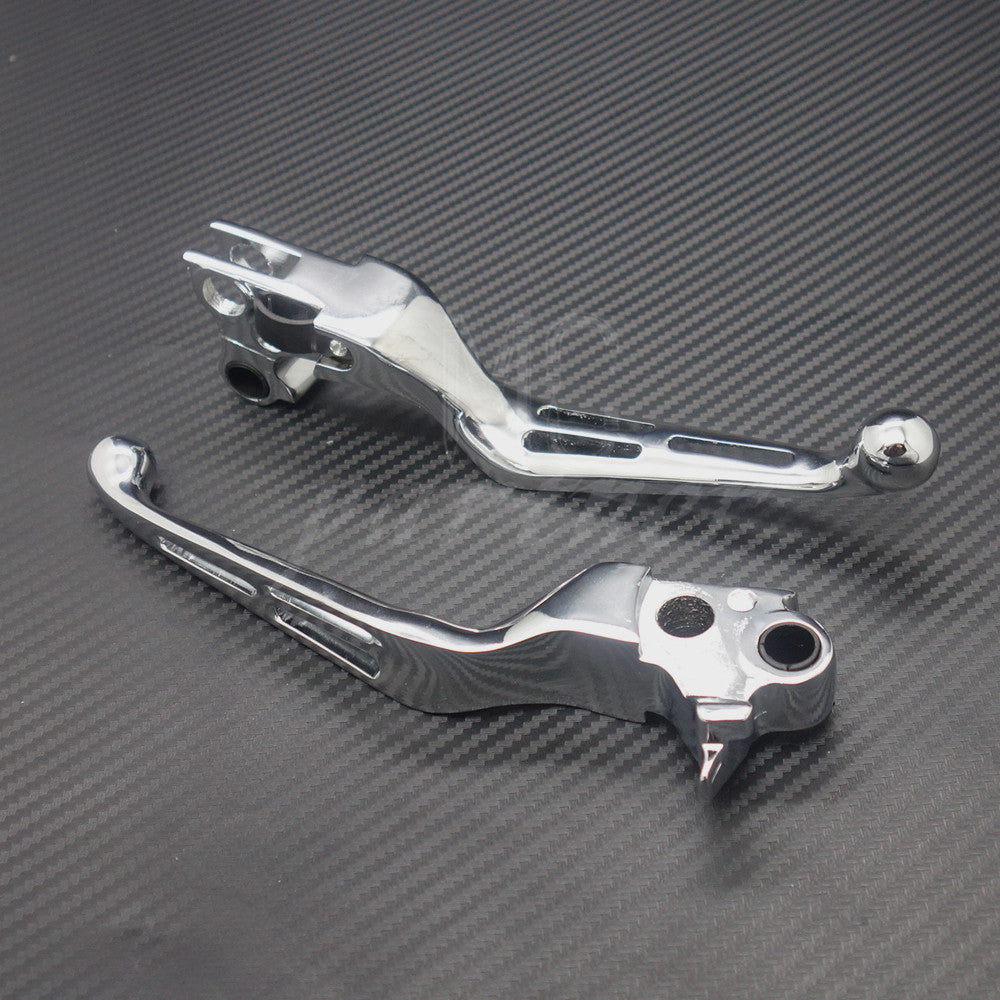 Chrome Slotted Brake Clutch Lever for Harley Dyna Touring Softail 96-07 XL 96-03 Q
