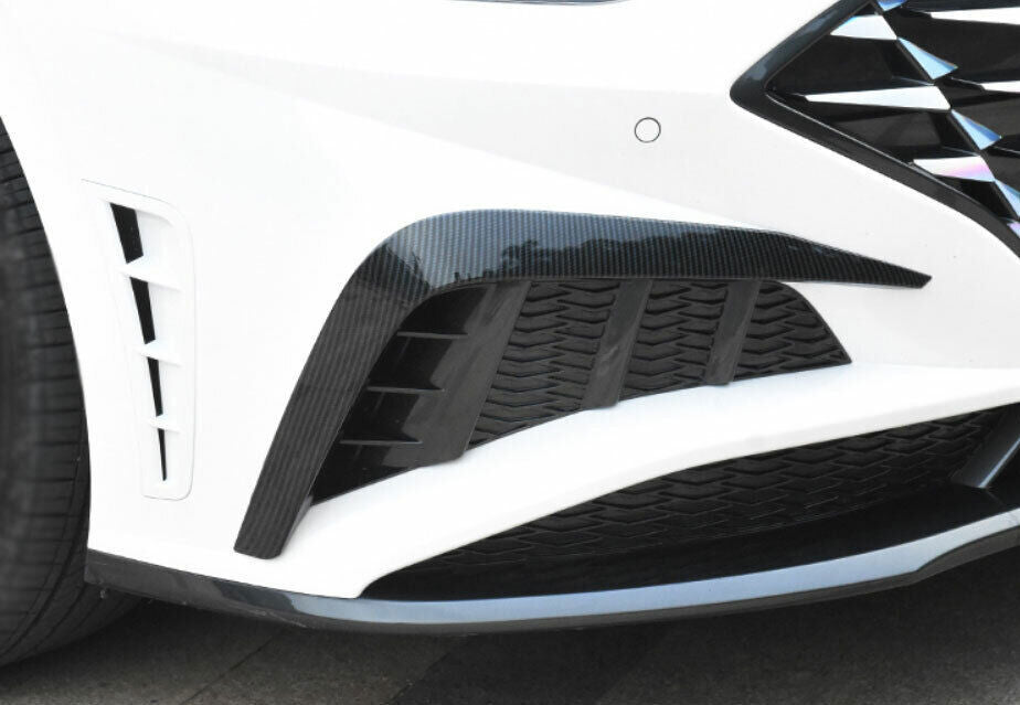 for Hyundai Sonata ABS Carbon Front Lamp Cover Trim Eyelid Strip 2PC 2020-2022 B n