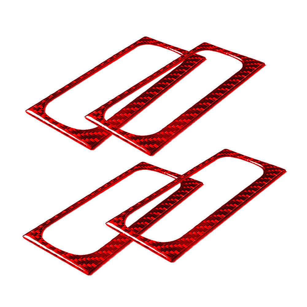 2Pcs Red Carbon Fiber Central Storage Box Cover Trim for Audi Q5 2018-2021 v