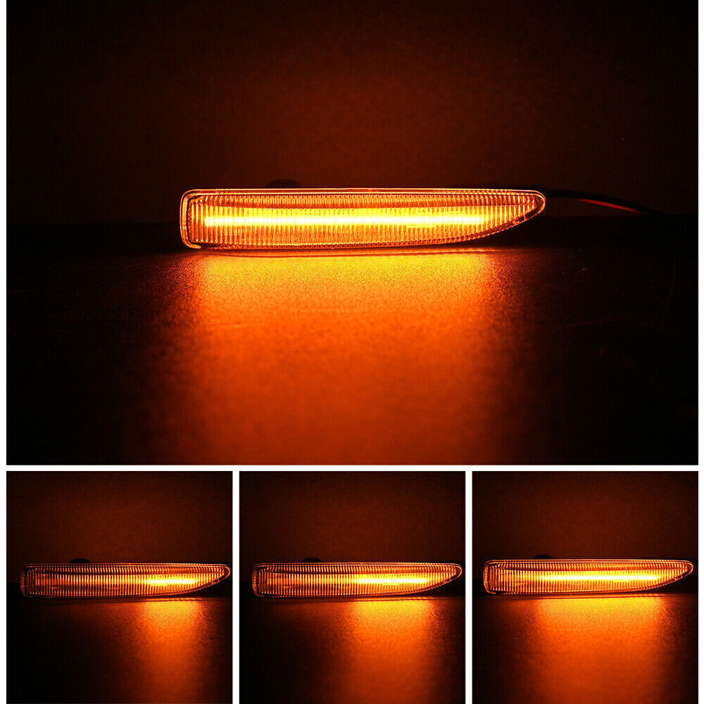 For 2002-08 E65 E66 745i 750i 760i LED Front Side Marker Signal Lights Clear n