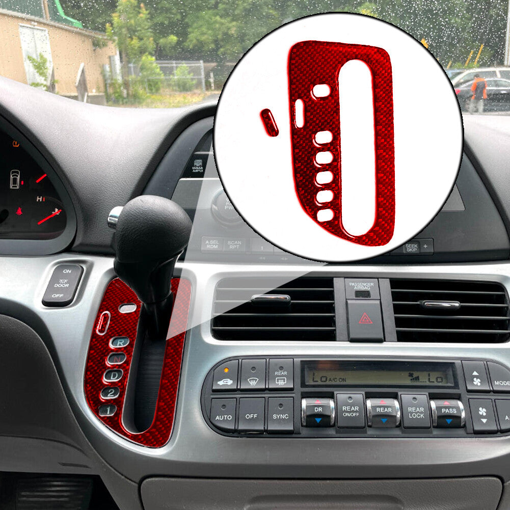 Red Carbon Fiber Central Console Gear Shift Trim For Discovery Sport 2015-2019 v