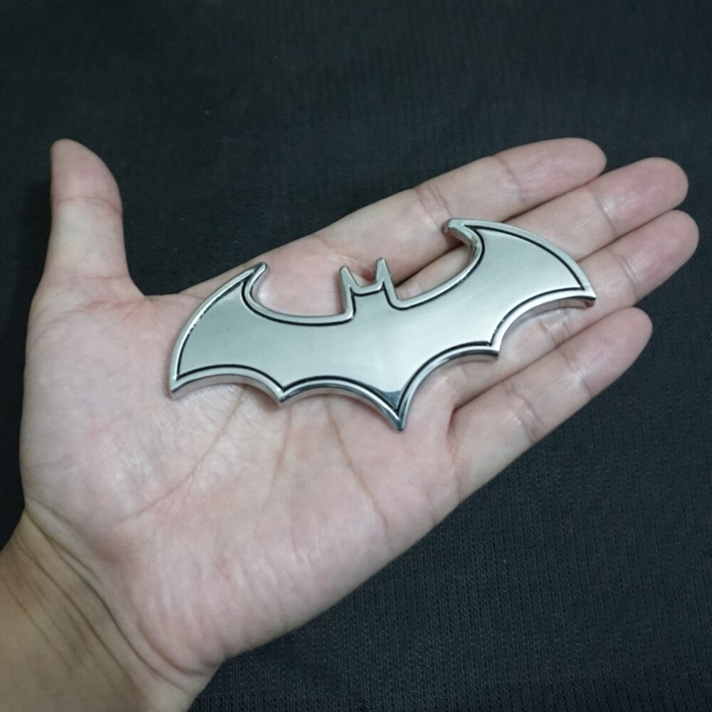 1x Chrome Silver Big Bat Metal Front Grille Emblem Badge Engine Car Motor Fender