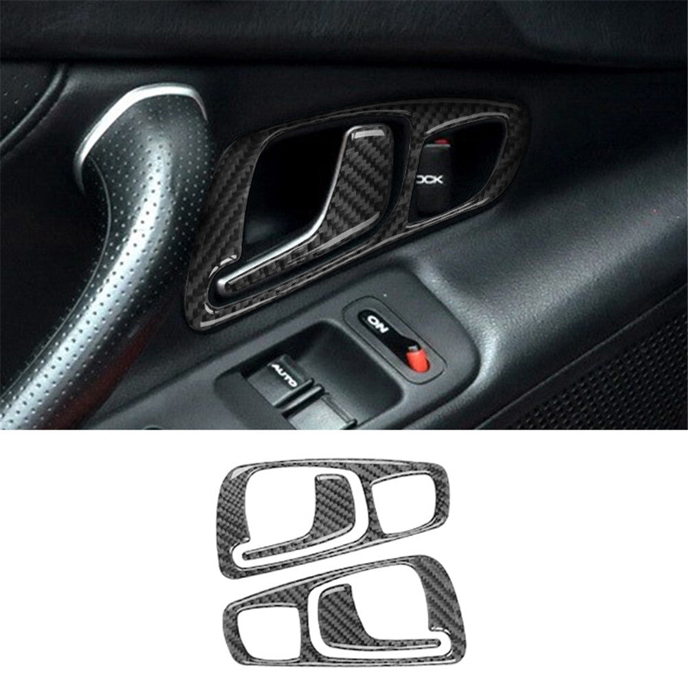 4Pcs Door Handle Switch Frame TrimCover Carbon Fiber for Honda S2000 2000-2009