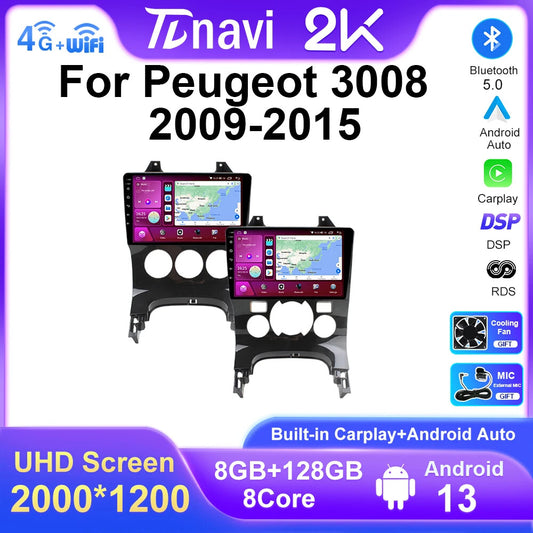 for Peugeot 3008 2009-2015 GPS Stereo Multimedia Player Car Radio CarPlay Screen