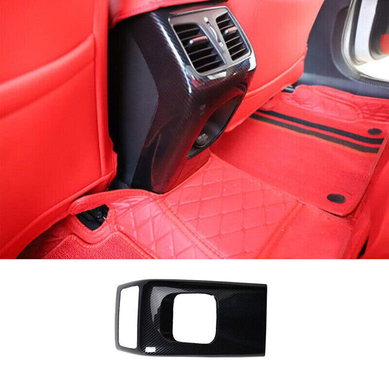 for Hyundai Sonata 2015-19 Carbon Fiber Rear Row Air Outlet Anti-kick Cover Trim
