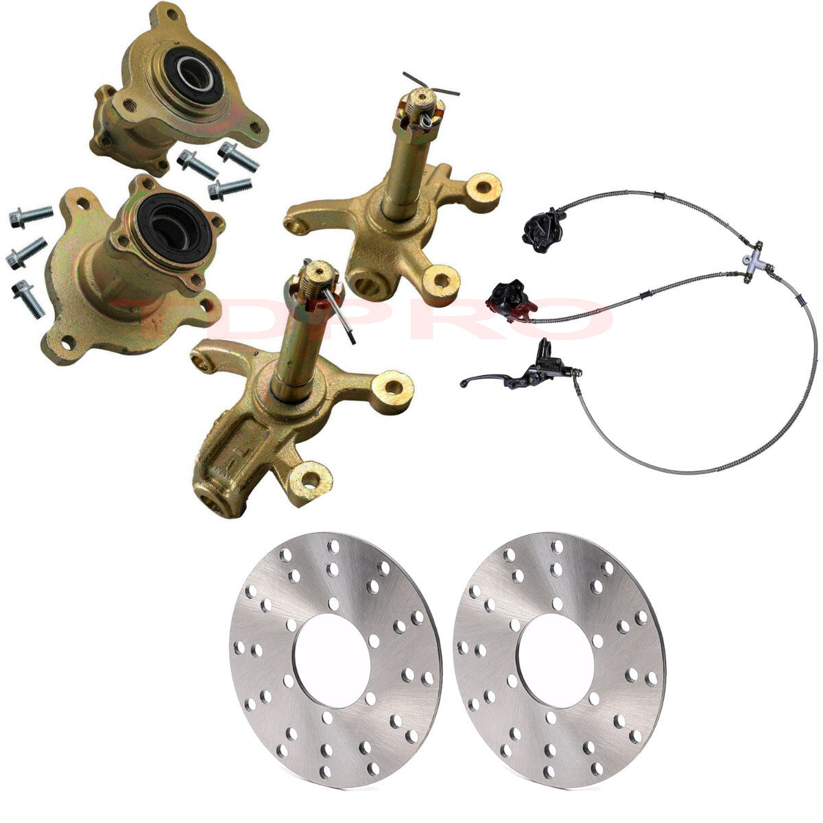Lug Front Wheel Hub Steering Spindle Brake Caliper ATV Go-Kart Quad 110 125cc