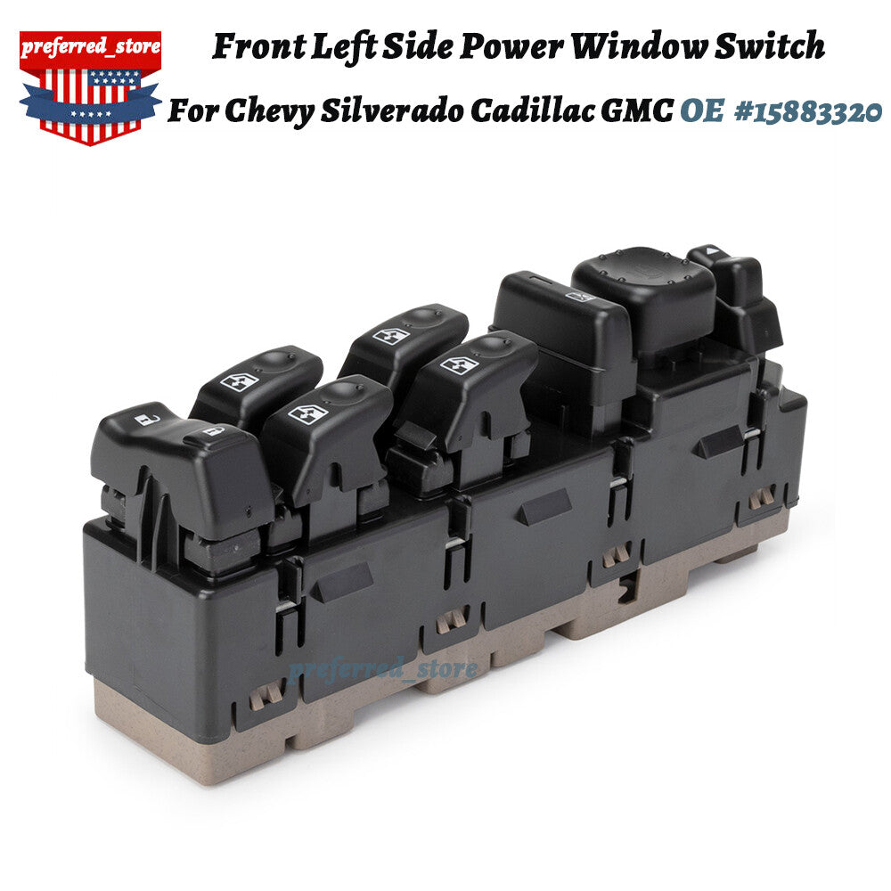 Power Window Switch Front Drive Left Side Black 15883320 for Silverado ( ) v