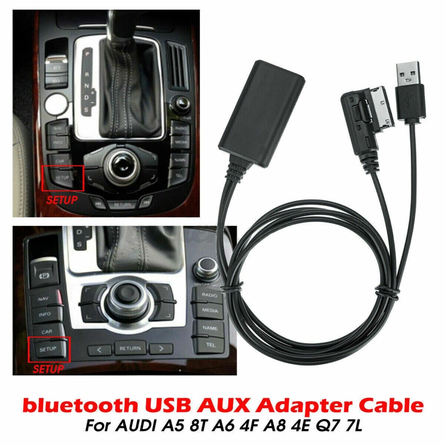 Wireless bluetooth Music Interface AUX Audio Cable Adapter for Audi A5 A6 for A8 Q7