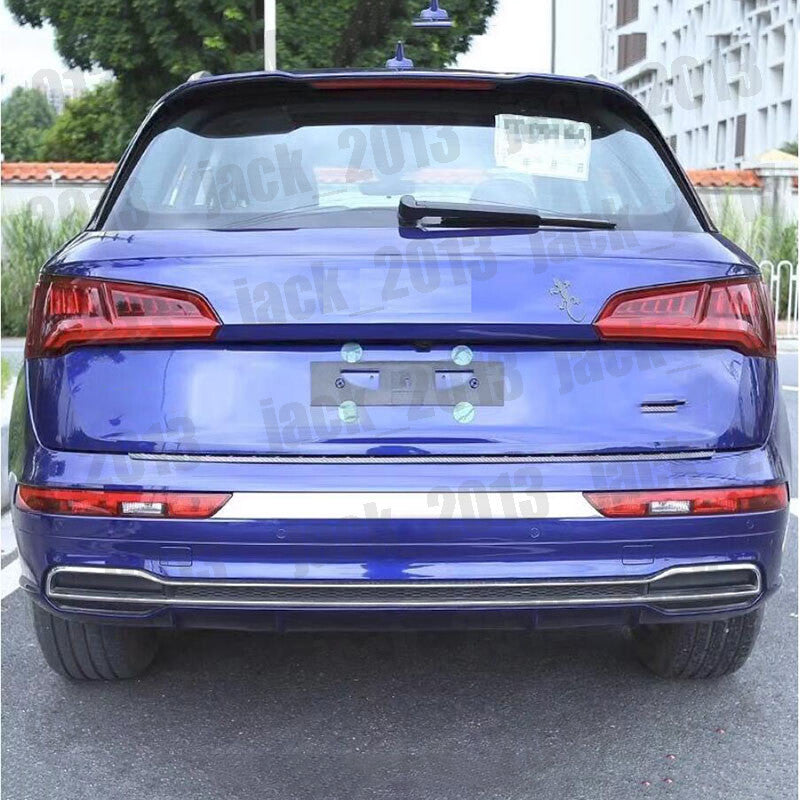 for Audi Q3 2019-2023 Chrome Steel Rear Bumper Strip Protector Cover Trim