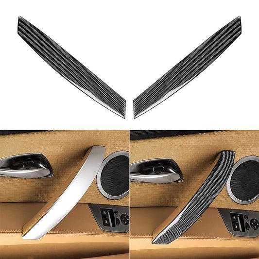 2-Piece Carbon Fiber Interior Front Door Cover Trim for BMW Z4 E85 2003-2008